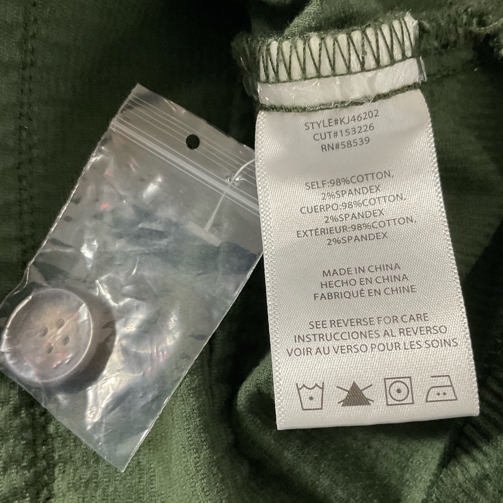 KUT From The Kloth Kyra Corduroy Trucker Jacket Green Large Style KJ46202 NWOT - Picture 10 of 14
